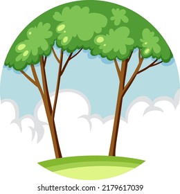 Trees in circle icon illustration