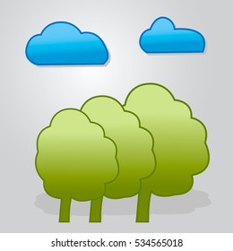 Trees Clouds Stock Vector (Royalty Free) 534565018 | Shutterstock