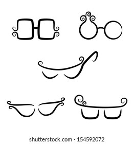 Trees. Collection of design elements. Icons set.