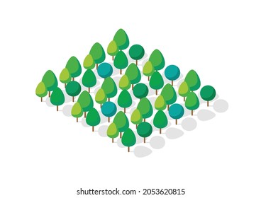 Trees collection in flat style. Vector illustration
