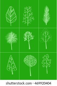 Trees collection, sketch for your design. 