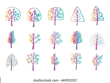 Trees collection, sketch for your design.