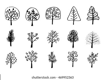 Trees collection, sketch for your design.