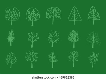 Trees collection, sketch for your design.