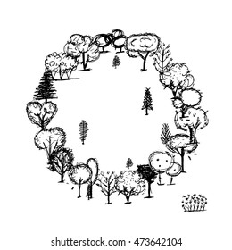 Trees collection, sketch for your design