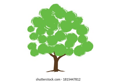 Árboles para decorar jardines, ilustración vectorial.