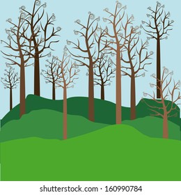 trees design over landscape background vector illustration  