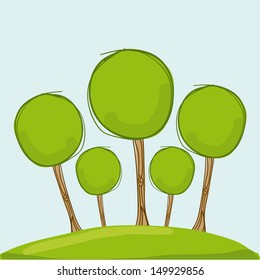 trees design over sky background vector illustration 