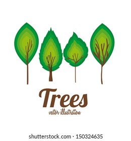 trees design over white background vector illustration 