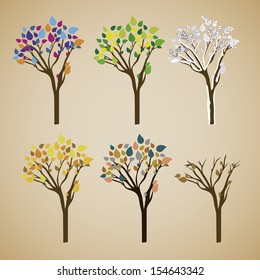 trees design over white background vector illustration
