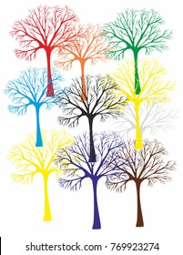 Trees of different colors