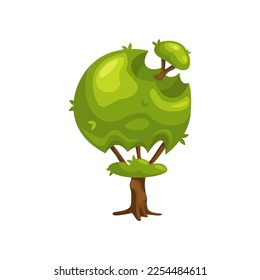 Trees of different fantastic shapes vector illustrations set. Cartoon drawings of trees, forest, garden jungle elements isolated on white background. Nature, landscape design, fantasy concept