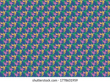 Trees drawing from brushes stroke and arranged into a seamless pattern.