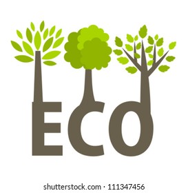 Trees eco concept - vector illustration