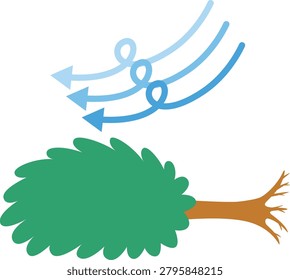 Trees fallen by strong winds