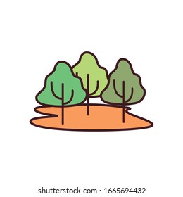 Trees fill style icon design, Nature plant summer season environment natural and ecology theme Vector illustration