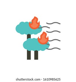 Trees with flames design, Pollution factory environment dirty danger industry plant chemical and toxic theme Vector illustration