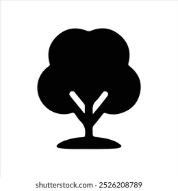 Trees flat icons . Plants, landscape design, fir tree, succulent, privacy shrub, lawn grass, flowers black vector collection isolated on transparent background