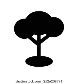 Trees flat icons . Plants, landscape design, fir tree, succulent, privacy shrub, lawn grass, flowers black vector collection isolated on transparent background