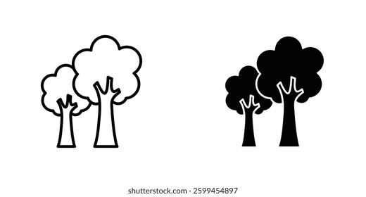 Trees flat simple vector icons illustration set.