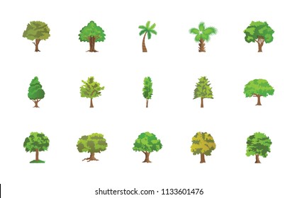 
Trees Flat Vector Icons Pack
