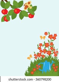 Trees and flowers in the garden