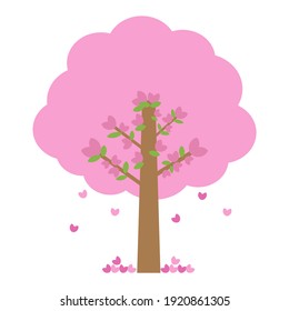 Árboles con flores que florecen en primavera y verano con fondo blanco. (estacional, floración, flor, cerezo, rosa, sakura, al aire libre, parque, jardín)