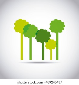trees forest ecology icon vector illustration design