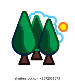 trees forest emoji vector illustration