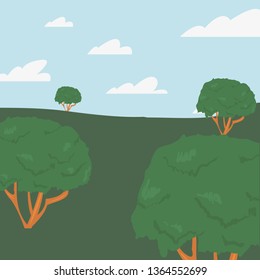 trees forest field