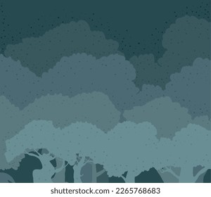 trees forest night landscape scene