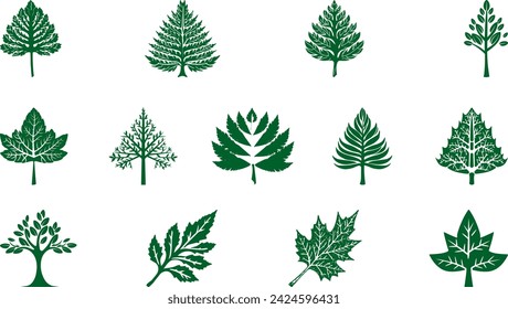 Trees Forest Park Vector Icons leaf design vector Icon Logo Symbol Trees Stock