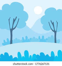 Baumbestand-Landschaft Vektorgrafik-Design
