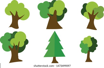 Trees forest simple plant silhouette icon. 