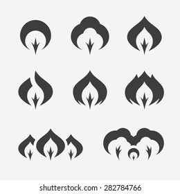 Trees and forest - simple vector logo set