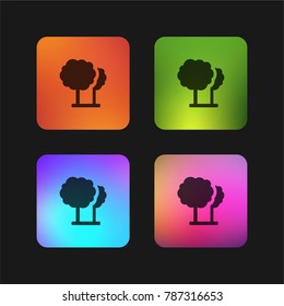 Trees four color gradient app icon design