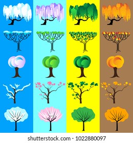 Trees of four seasons - spring, summer, autumn, winter