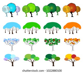 Trees of four seasons - spring, summer, autumn, winter
