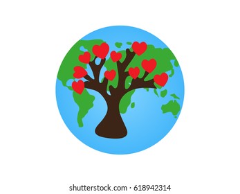 Trees globe eco, icon, vector illustration Eps10