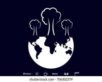 Trees globe eco, icon, vector illustration Eps10