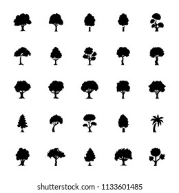 
Trees Glyph Vector Icons Set
