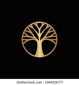 trees gold logo vector