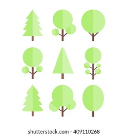 trees and trees with green crowns,vector illustration