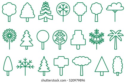 TREES green line icons