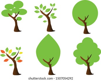 Trees green summer Eco graphic