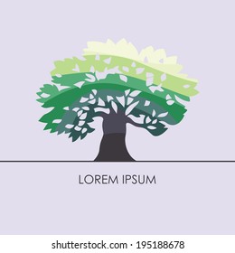 the trees in green. vector drawing for design, advertising, environmental projects