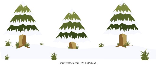 Trees and ground covered with snow