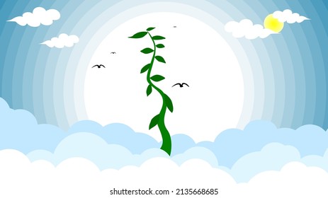 Trees grow tall through the clouds