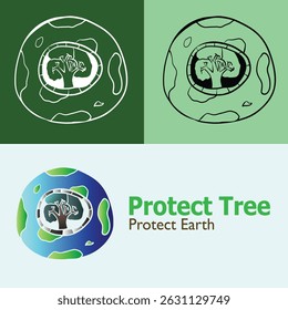 Trees growth inside the earth