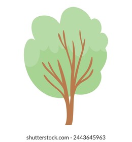 árboles en estilo dibujado a mano sobre fondo blanco.